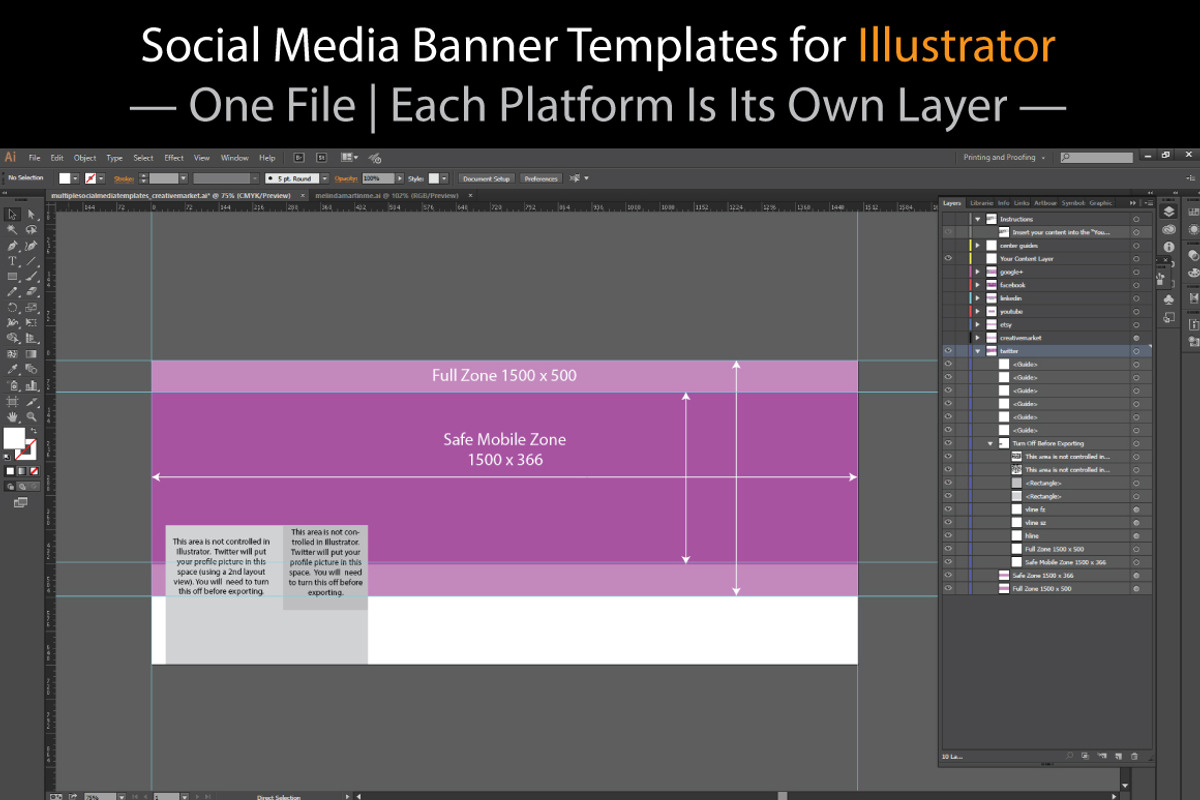 Blank Social Banner Templates for AI, a Websites & App Template by MelindaMartin (Photo 3 of 5)