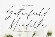 Gatenfield Mondilla Modern Signature, a Script Font by Storytype Studio (Thumbnail 1 of 15)