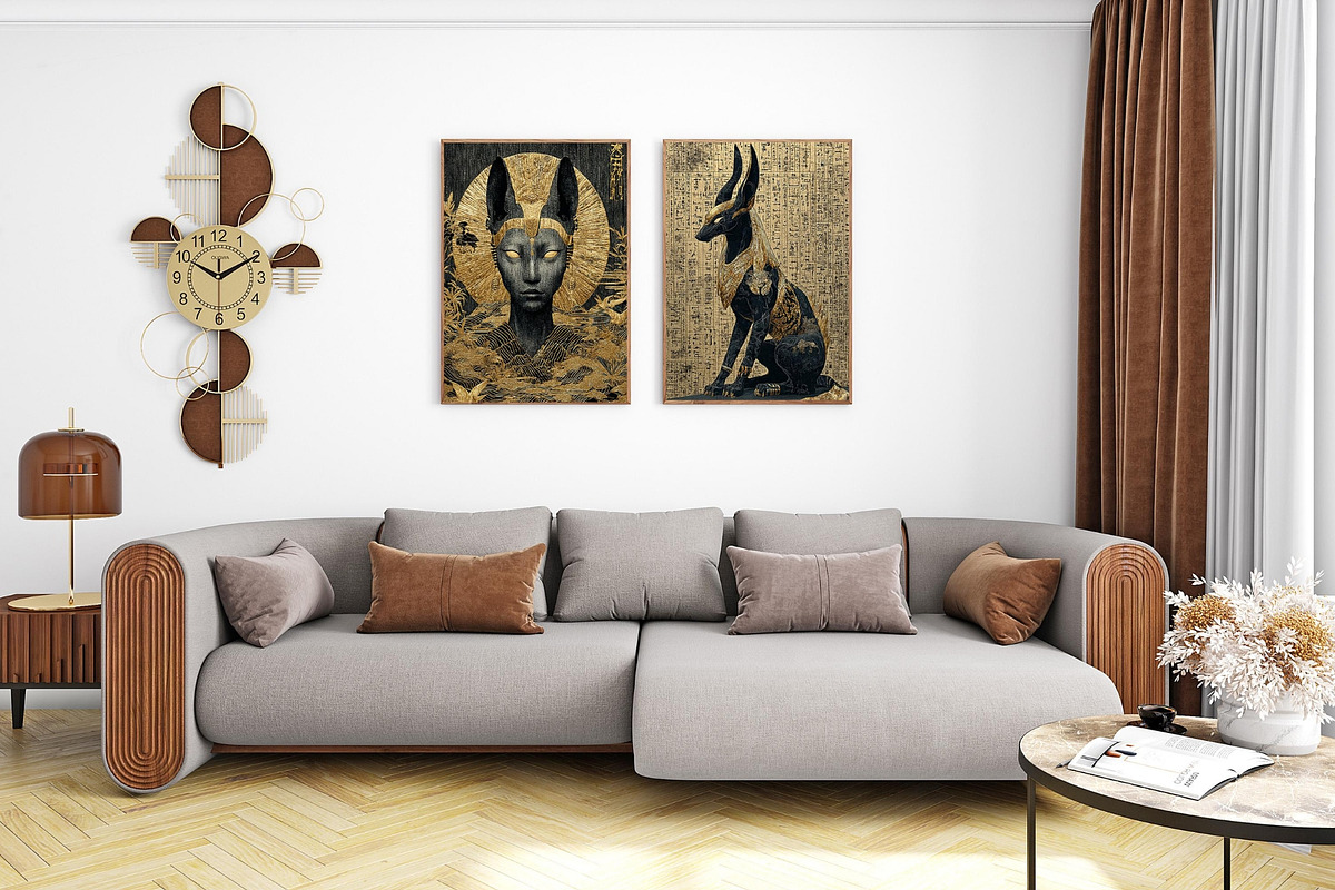 Egyptian Gold & Black Wall Art, an Illustration by PrintablesByFranklyn (Photo 5 of 7)