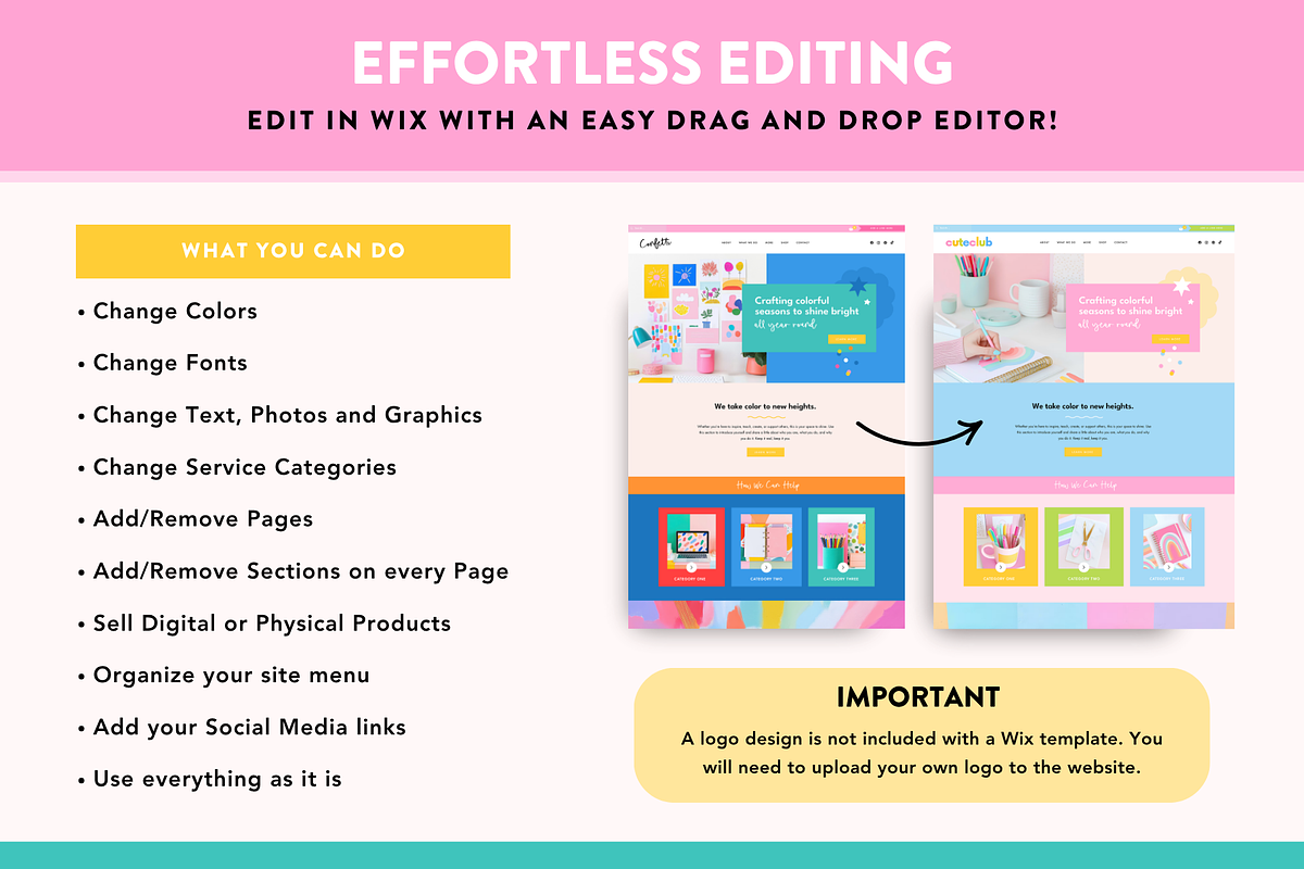 Colorful Wix Website Template, a Wix Template by Design Pixie (Photo 6 of 9)