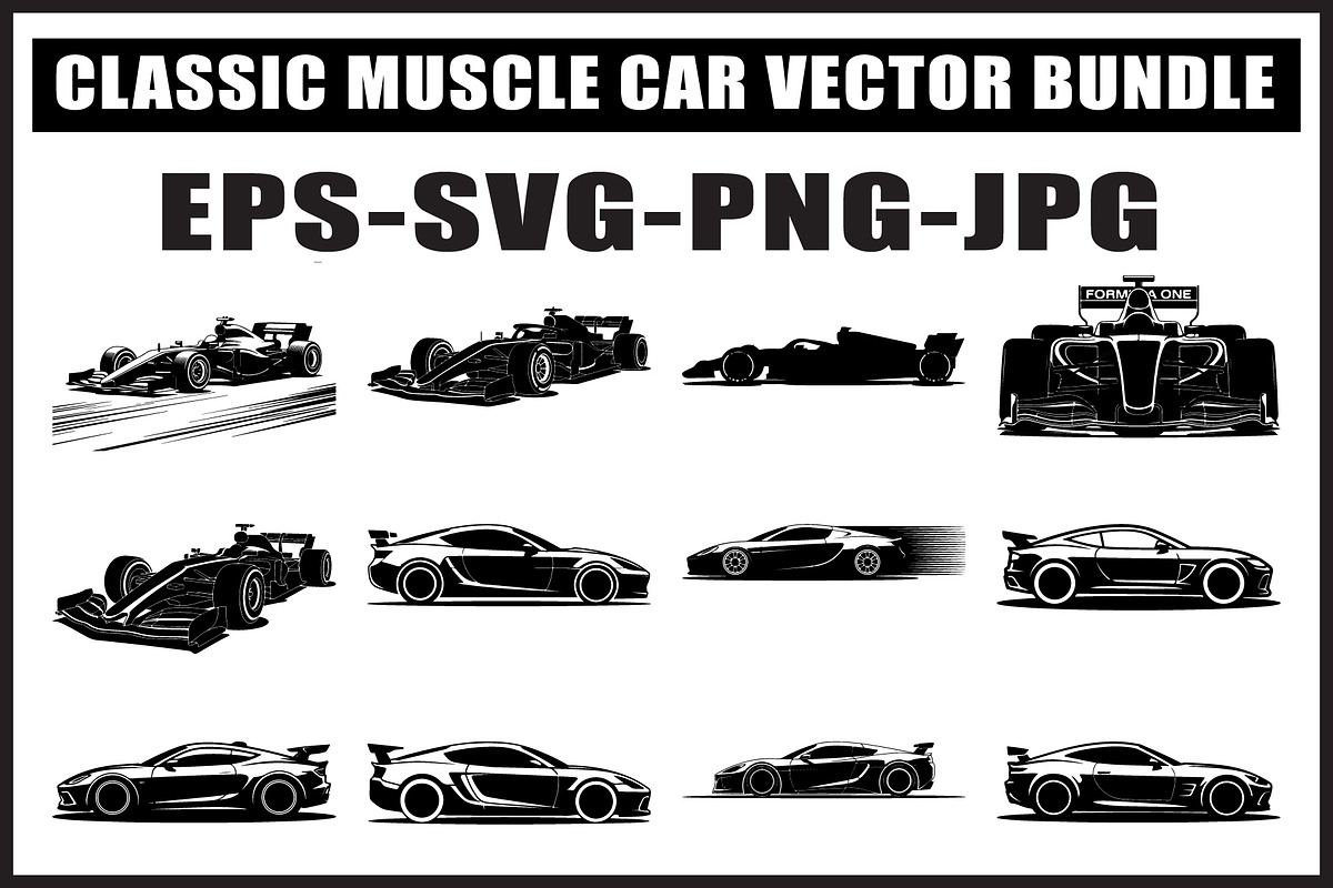 Vintage Muscle Car SVG Bundle Set, an Object Graphic by Creativeshirt (Photo 1 of 13)