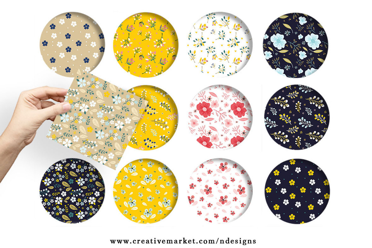 Flower Seamless / Tileable Pattern, a Pattern Graphic by NDesigns (Photo 2 of 4)