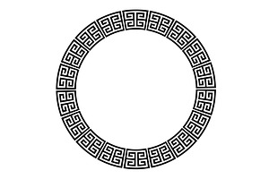 Greek Round Frame. Ancient Greek Key