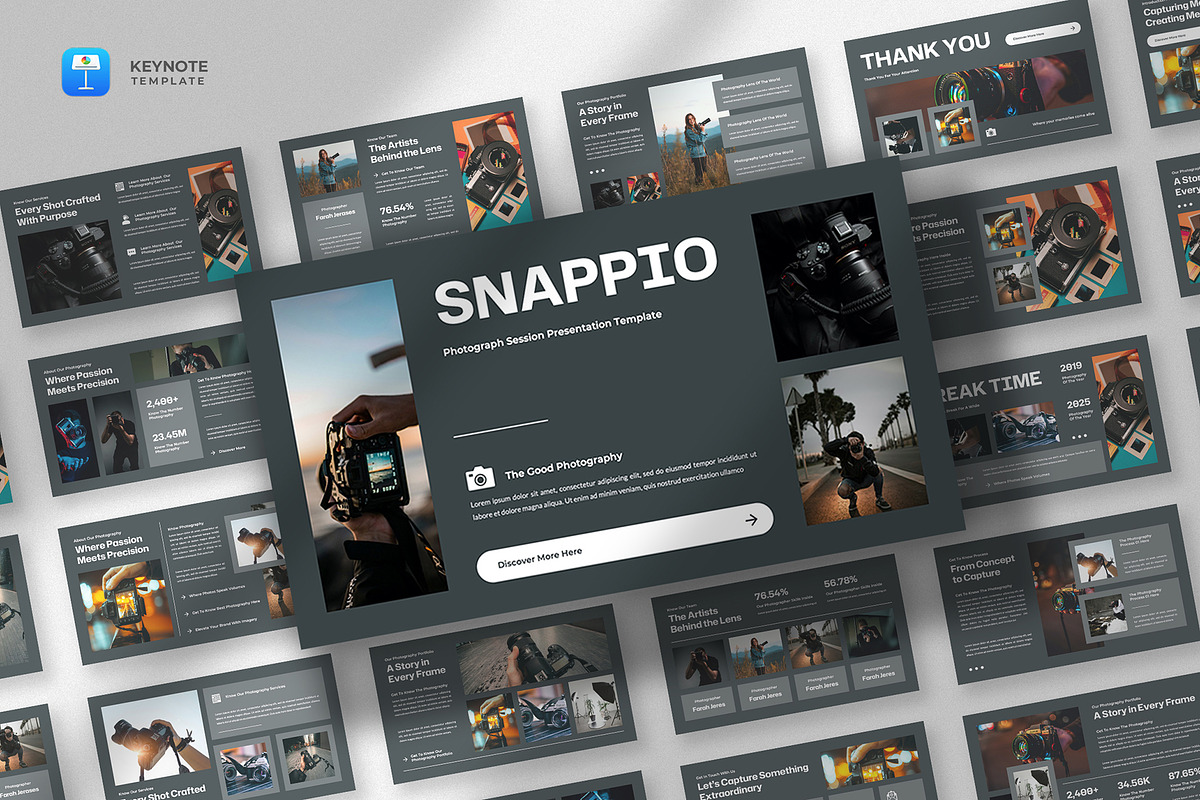 Photography Keynote Template, a Presentation Template by fluffstudio (Photo 1 of 4)