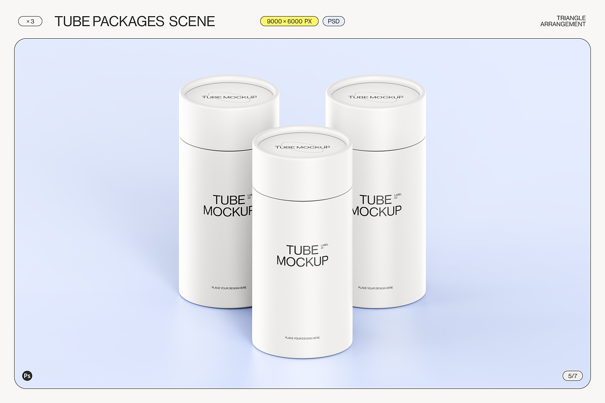 Paper Tube Package Mockup Set 2, a Cups & Container Mockup by Samolevsky (Photo 10 of 17)