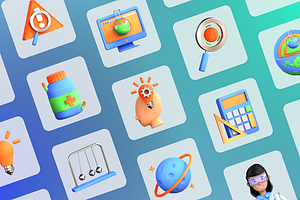 3D Science Icons