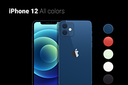 Mockups of the iPhone 12 Pro, an iPhone Mockup by AM Design (Thumbnail 5 of 8)