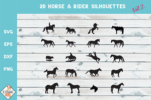 20 Horses Vol 2 - SVG DXF EPS PNG