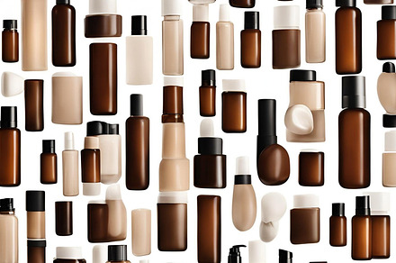 Abstract image of foundation bottles, a Beauty & Fashion Photo by ComfortQ