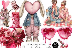 Dark Valentine Couple Clipart, a Person Illustration by Design Scotch