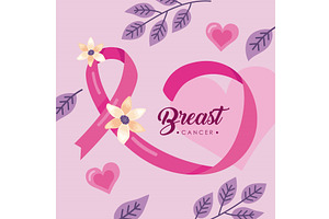 breast cancer lettering, a Healthcare Illustration by studiogstock