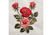 Embroidered Flowers Rose Background, a Background Graphic by IrySha (Thumbnail 4 of 8)