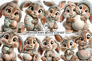 Easter Baby Bunny Clipart Bundle, an Illustration by Canvas Craft (Thumbnail 1 of 7)