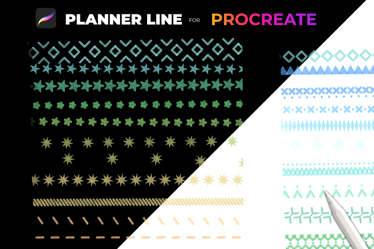 Linear brushes patterns Procreate, a Brush Add-On by Graphics Resources (Photo 9 of 15)