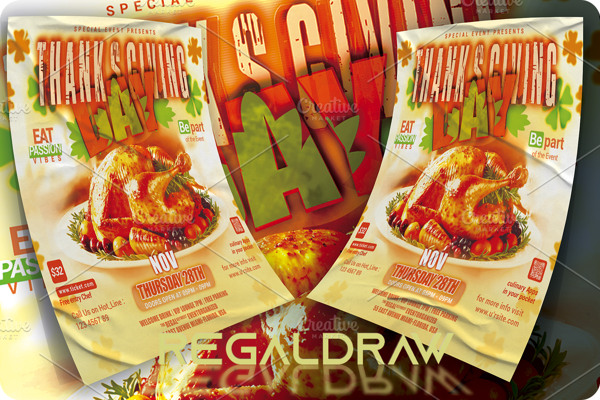 Thanksgiving Day Event Flyer, a Flyer Template by regalDRAW (Photo 5 of 6)