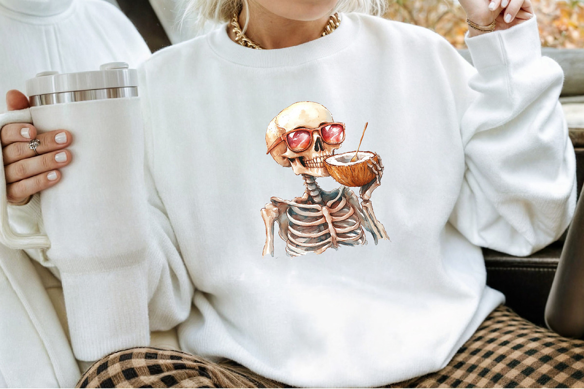 Funny Summer Skeleton Clipart, an Illustration by Sublimation Artist (Photo 4 of 6)