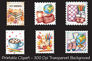 Cozy Back To School Postage Stamp, an Illustration by RobertsArt (Thumbnail 2 of 5)