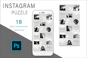 Gray Instagram Puzzle Template, a Social Media Template by Design Station