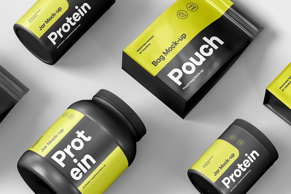 Protein Set Mock-up, a Packaging Mockup by Se٧enStudio (Photo 7 of 8)