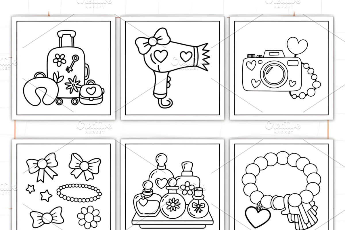 Cozy Girly Coloring Pages, a Decorative Illustration by Ink Gallery (Photo 9 of 9)