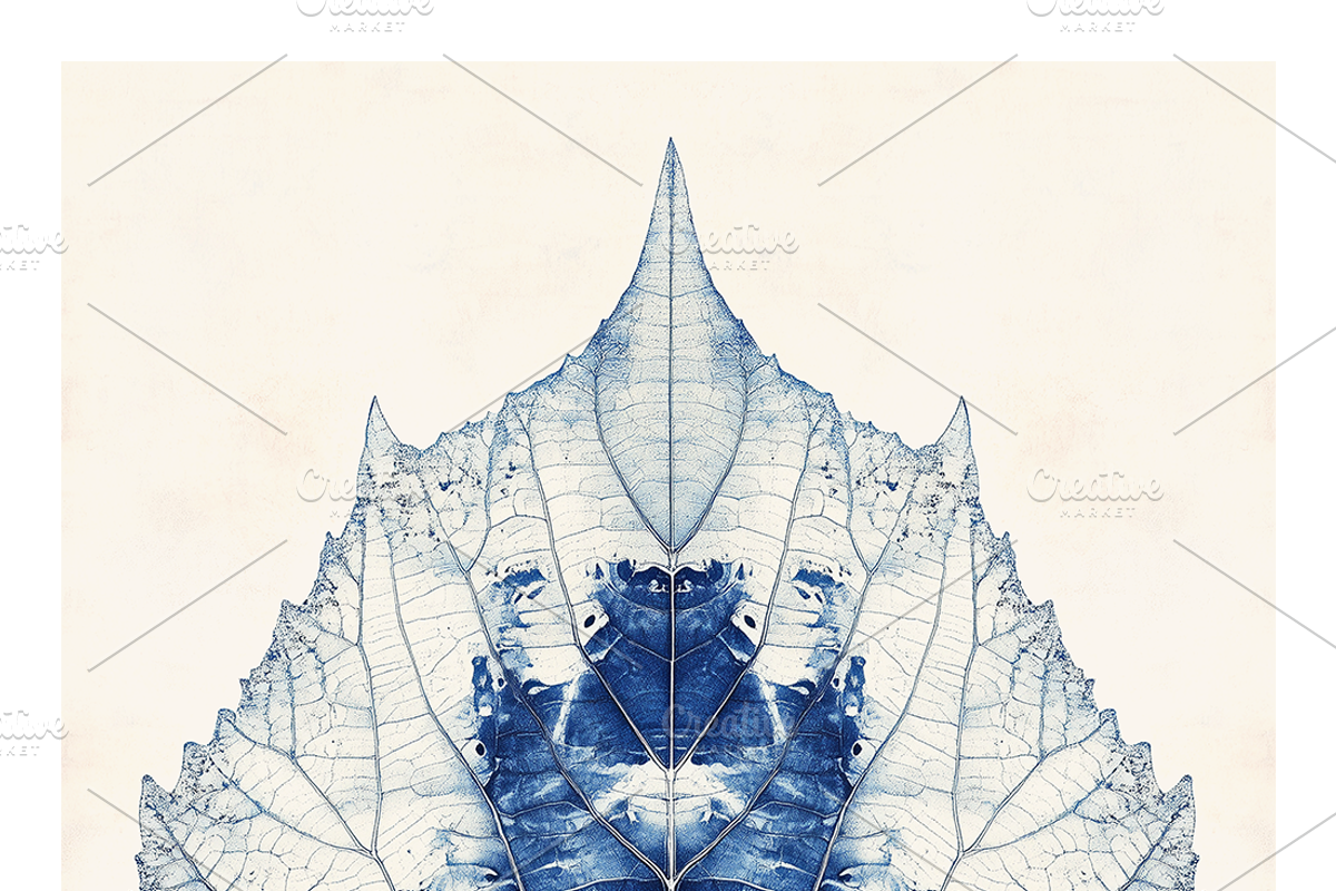 Role Co. Cyanotype Leaf in Symmetry, a Texture Illustration by milatovar (Photo 12 of 21)