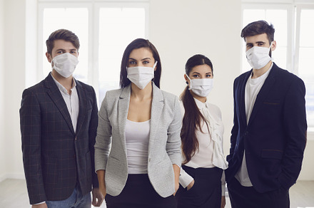 Danger of infection of the virus featuring mask, coronavirus, and people, a Person Photo by StudioRomantic