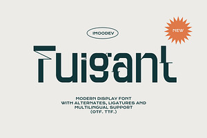 Fuigant - Geometric Futuristic Font, a Sans Serif Font by Imoodev