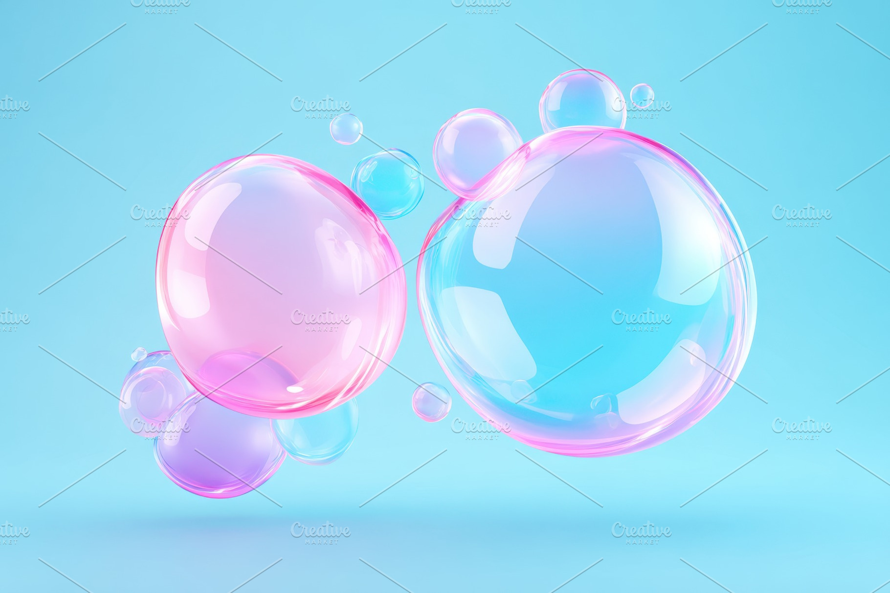 Colorful water droplets on a vibrant surface, an Abstract Photo by AlyaAnd
