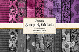 Steampunk Debutante Digital Paper