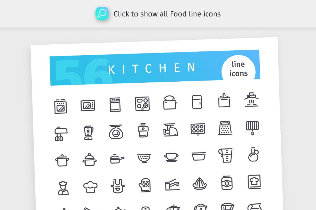 Food 800+ Line Icons Bundle, an Outline Icon by Voysla's Shop (Photo 4 of 8)