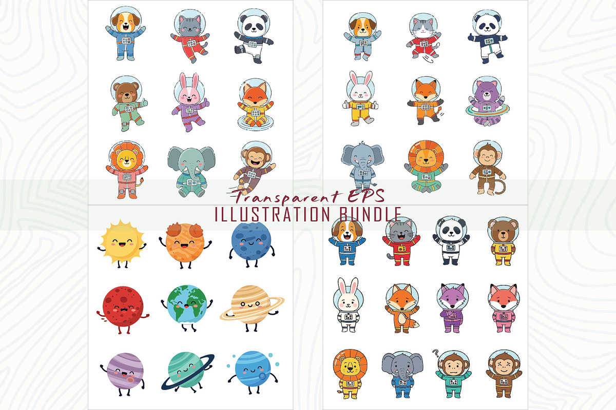 Charming astronaut EPS Bundle, a Technology Illustration by Sofia's Fashion (Photo 3 of 3)