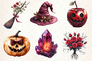 Burgundy Halloween Clipart, an Illustration by Dream Creation (Thumbnail 2 of 7)