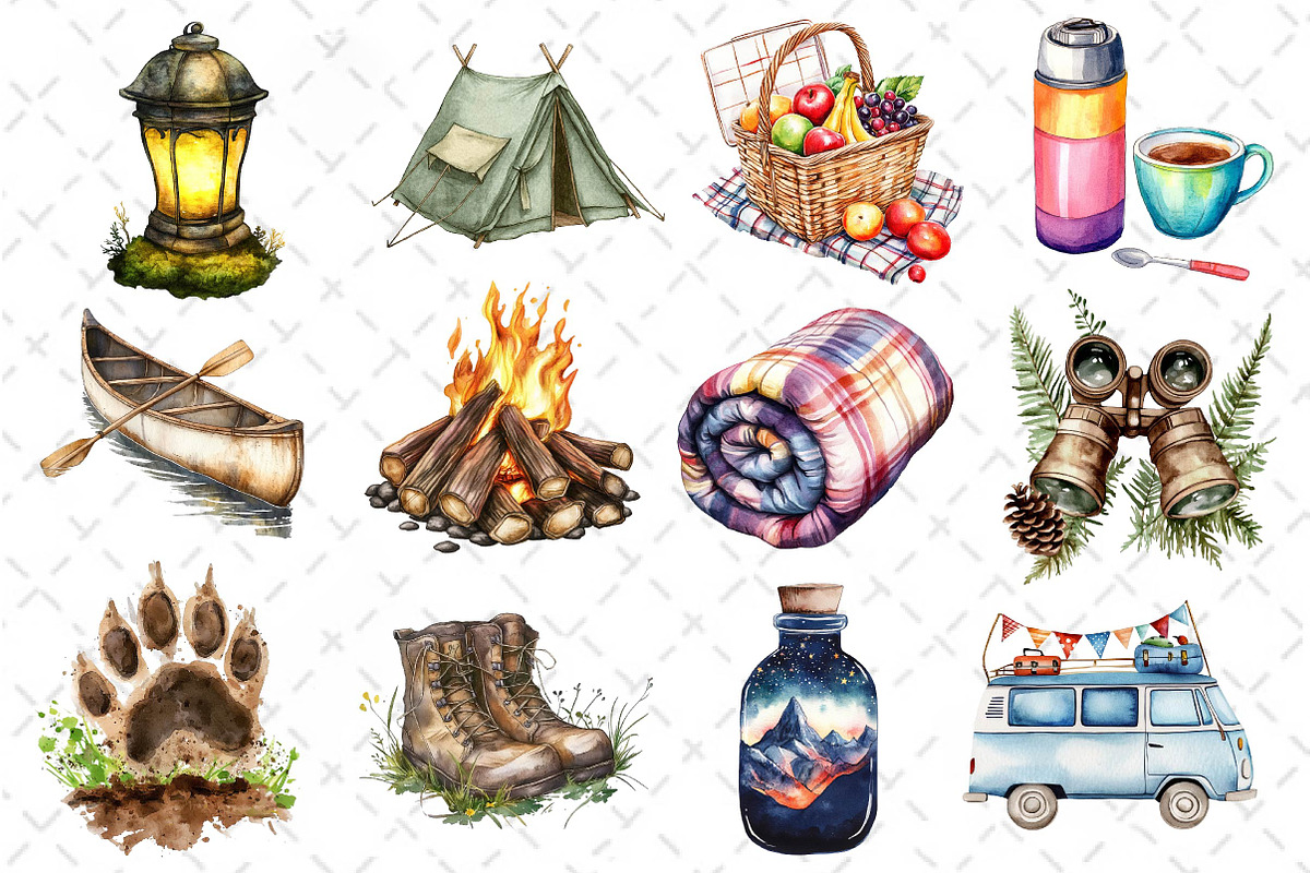 Summer Camping Clipart, an Illustration by Dream Creation (Photo 2 of 4)
