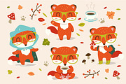 Cartoon autumn fox set, an Animal Illustration by SunnyWS (Thumbnail 2 of 9)