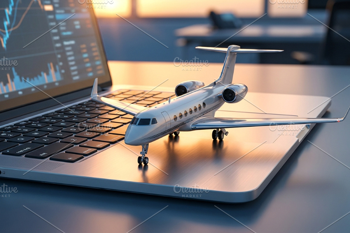 Model Airplane on Laptop keyboard, a Transportation Photo by nandinigraphics (Photo 2 of 2)