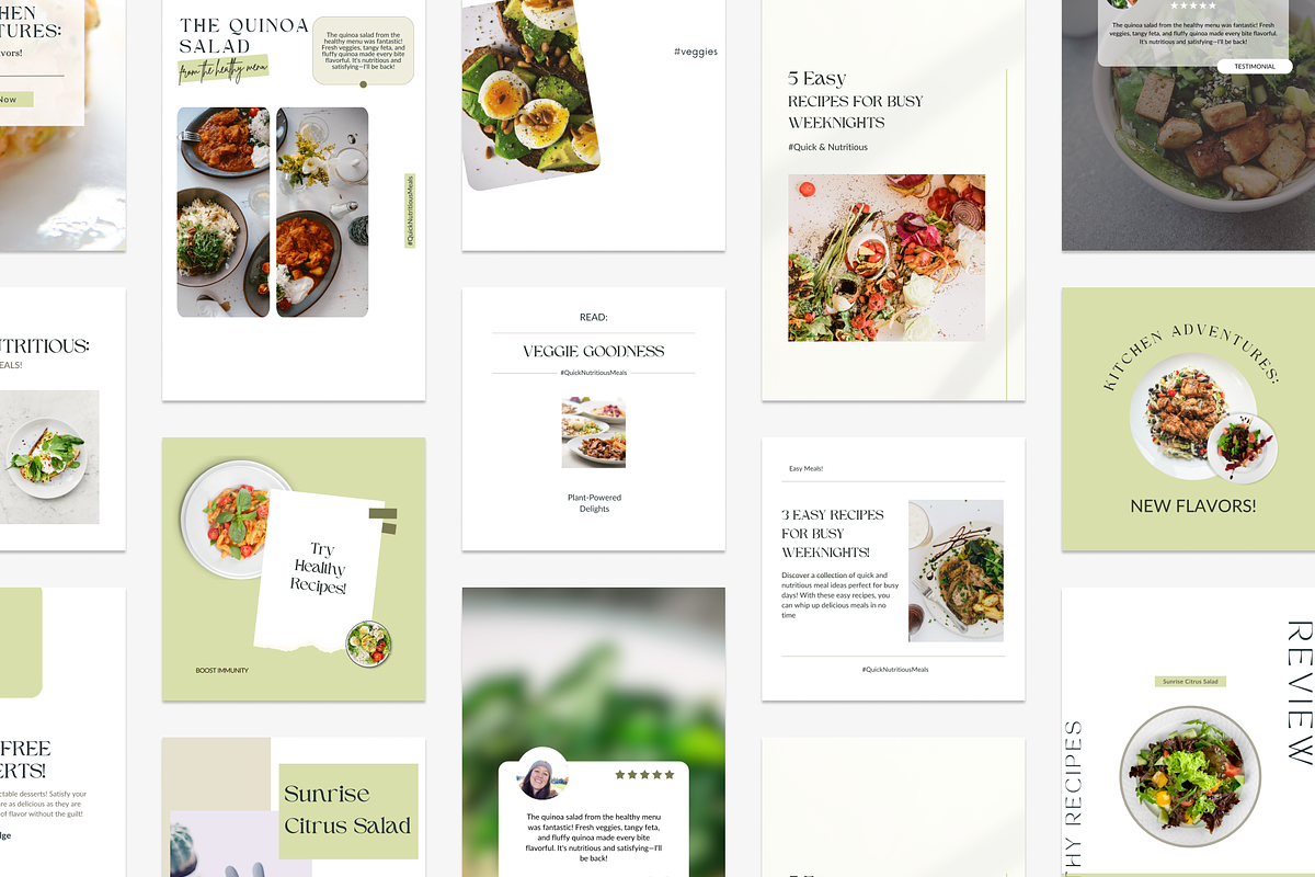 Minimal Food Canva Instagram Set, a Social Media Template by VeliusCreativeStudio (Photo 9 of 10)