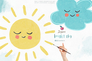 Baby Watercolor Sun Moon Cloud 125