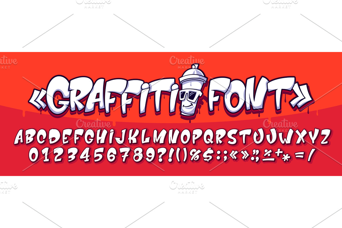Urban street graffiti font, a Decorative Illustration by Vector Tradition