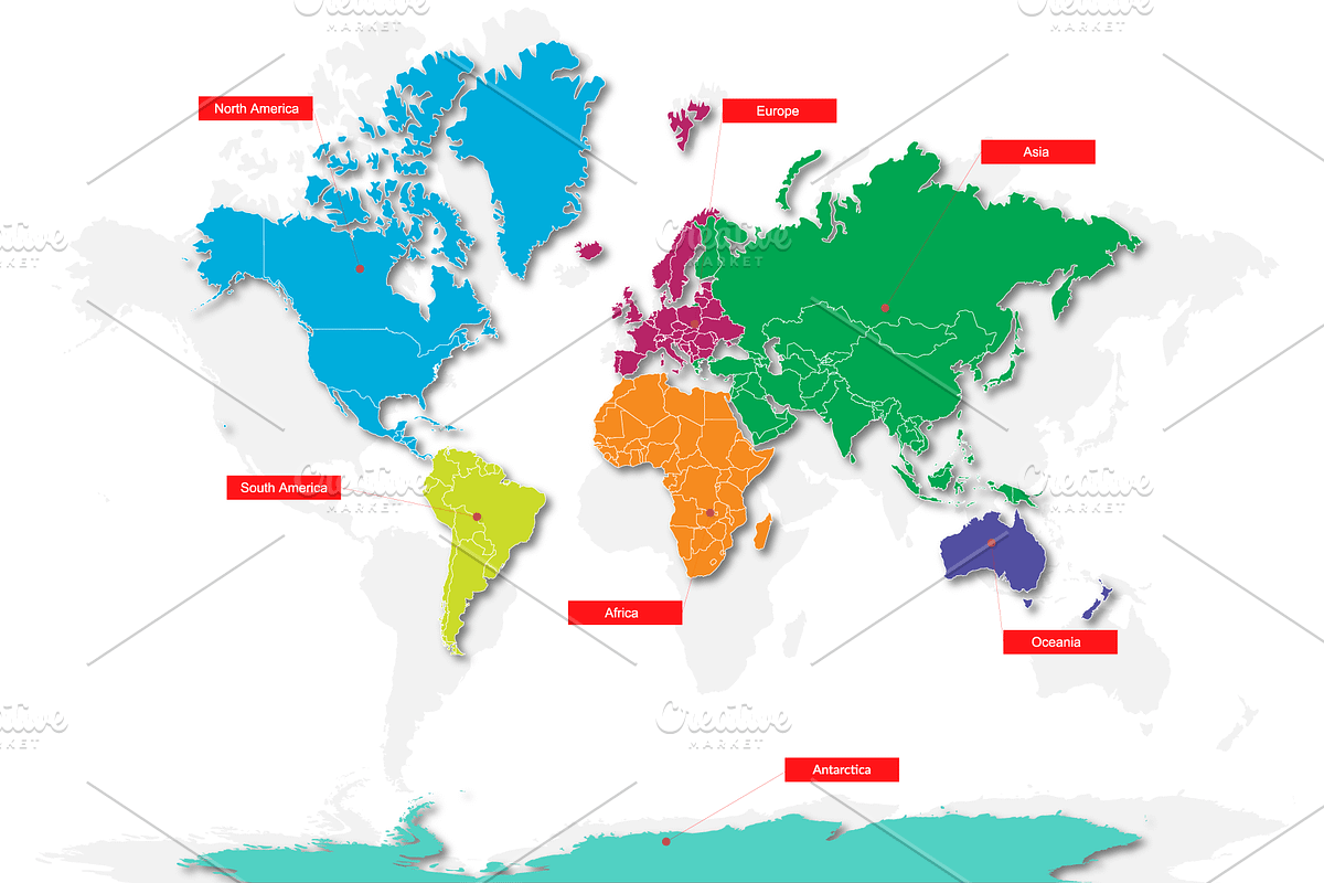 Multicolor World Vector Map, an Object Graphic by Nazim's Shop (Photo 3 of 13)