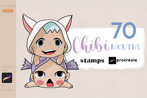 Chibi Mouth Stamp Manga Anime Kawaii