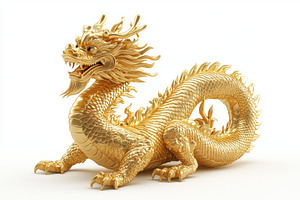 A majestic golden dragon depicted in intricate detail, showcasing its scales an, a Background Photo by ImageMir