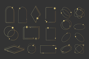 Golden Celestial Frames Collection, a Decorative Illustration by PsychocheArt