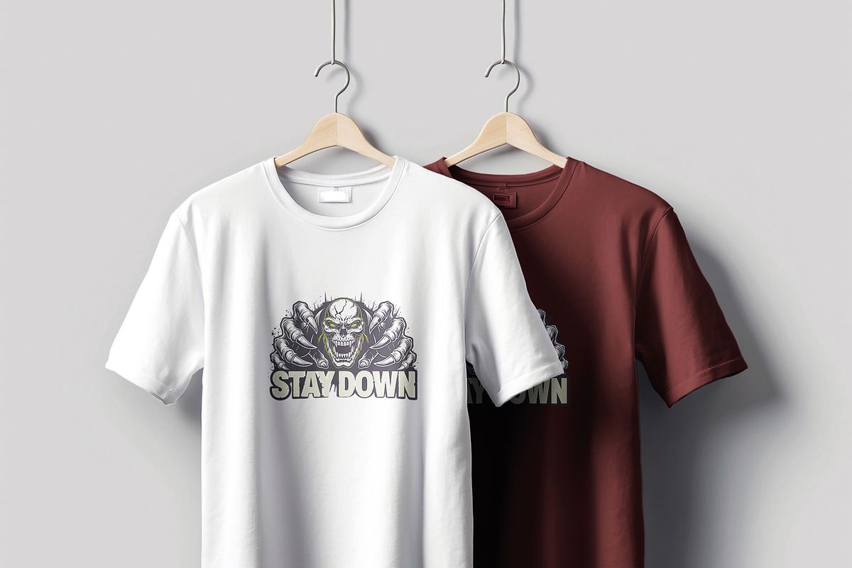 Stay Down T Shirt Design Layout, a Stationery Template by MightyDesign (Photo 2 of 6)