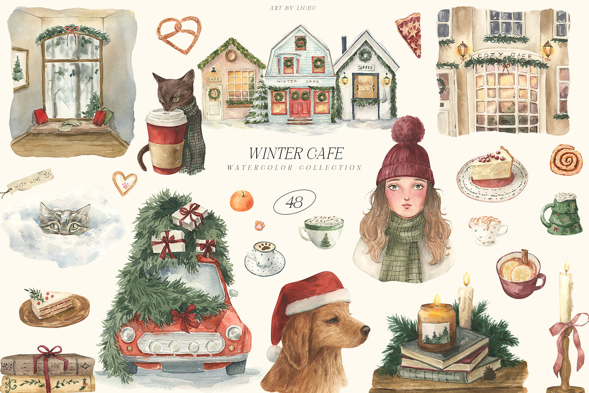 Winter Cafe, a Seasonal Illustration by LiChu Art (Photo 1 of 9)