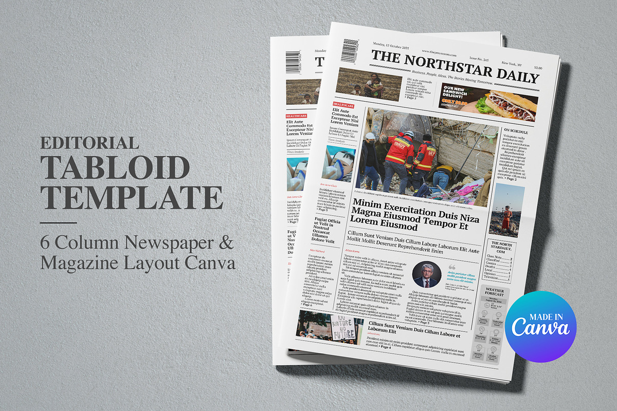 Editorial Tabloid Template, a Magazine Template by Oshin Design (Photo 1 of 5)