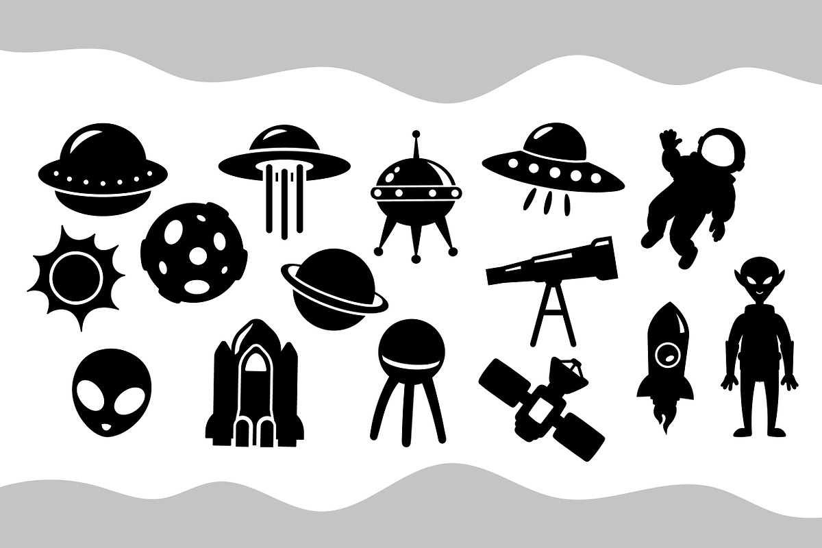 Space SVG, Alien Silhouette Bundle, an Object Graphic by Smix Ryo (Photo 3 of 3)