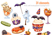 Cute Halloween candy Clipart PNG Se, a Food Illustration by Mespilia (Thumbnail 3 of 5)