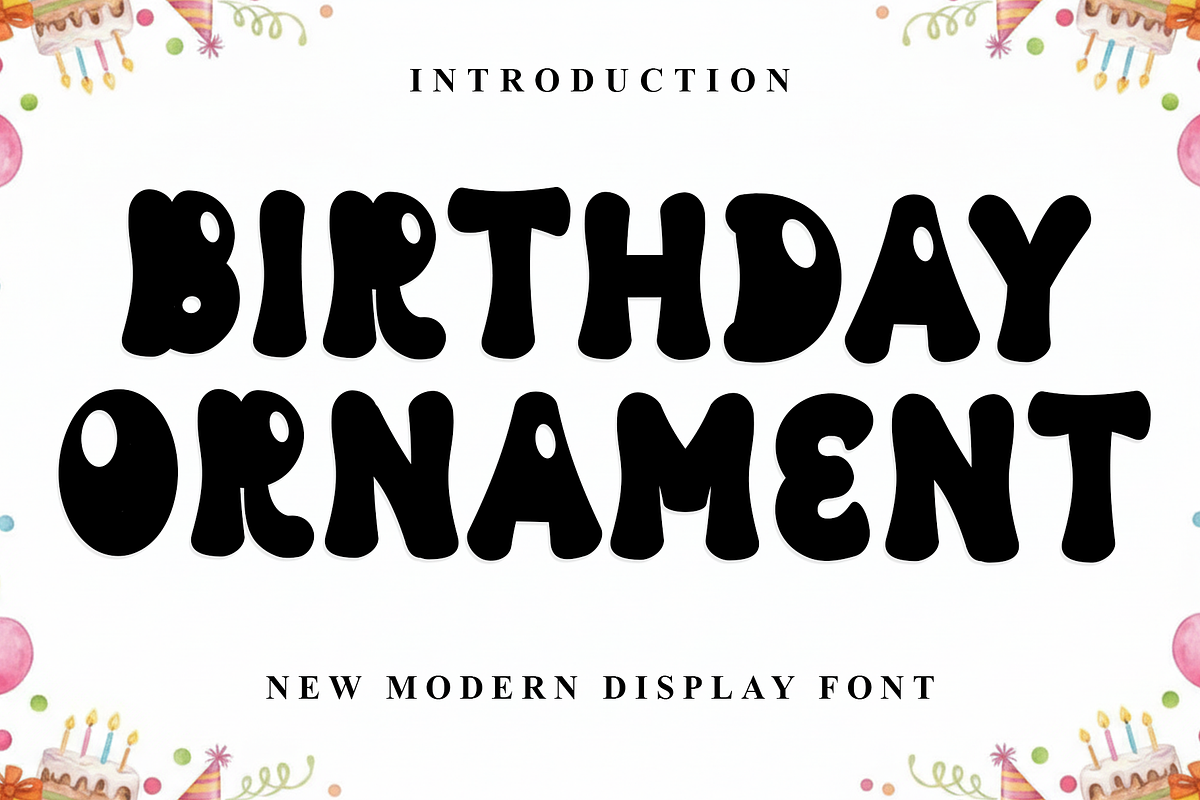 Birthday Ornament, a Script Font by FreshTypeINK (Photo 1 of 7)