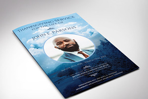 Blue Sky Bifold Funeral Program Temp