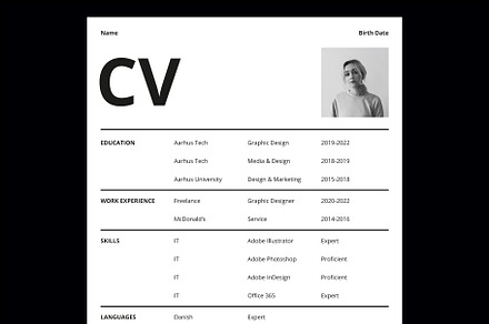 Swiss Style Resume CV & Cover Letter, a Resume Template by Dines Shop